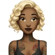 girl with tattoos and makeup  sticker