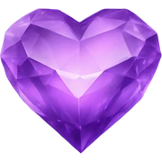 purple crystal heart sticker