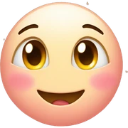 blushing emoji face with stars coming out of eyes. smiling cutely sticker