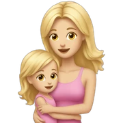 blonde mom and blonde baby girl sticker