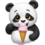 Panda eating ice cream sticker