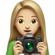 long Light brown hair girl green eyes with camera sticker