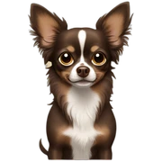 Long-hair dark brown Chihuahua brown eyes sticker