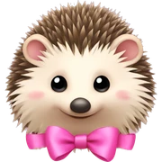 hedgehog with a pink bow sticker