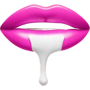 White paint dripping from hot pink ombre glossy lips sticker