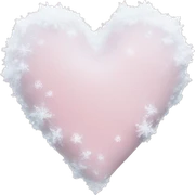 frozen pale pink heart with snow on top sticker