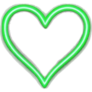 Neon green heart sticker