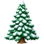 Christmas tree covered with snow sticker