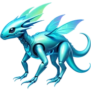 Futuristic complex iridescent aesthetic-scenery-Fakémon-creature sticker