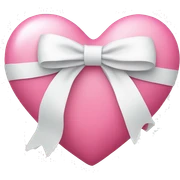 pink heart with white bow sticker