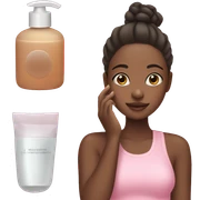 A girl doing her skin care sticker