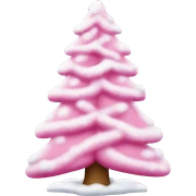 Pink snow Christmas tree sticker