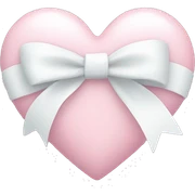 Pastel pink heart with white bow sticker