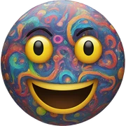 Smiley Face with psychedelic eyes sticker