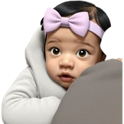girl with black hair bow sticker