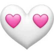 white heart + pink heart sticker