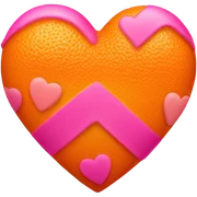 Orange and pink heart sticker