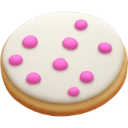 White cookie with pink cofetti on it sticker