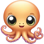 Cute little baby sea octopus sticker
