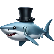 Shark with a top hat sticker