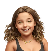 happy girl indoors with jewelry sticker