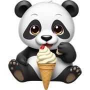 Panda eating ice cream sticker