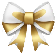 white and golden bow sticker