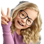 happy girl with glasses sticker