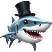 Shark with a top hat sticker