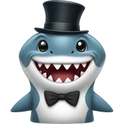Shark with a top hat sticker