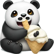 Panda eating ice cream sticker