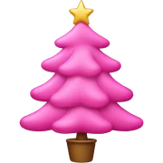 pink Christmas tree sticker