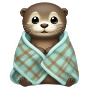 otter cozy in blanket sticker