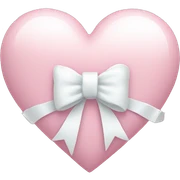 Pastel pink heart with white bow sticker