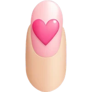 Nails with heart pink and cute sticker