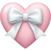Pastel pink heart with white bow sticker