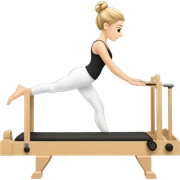 white girl doing reformer Pilates sticker