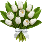 white tulip bouquet  sticker