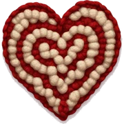 Crotchet heart sticker