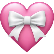 pink heart with white bow sticker
