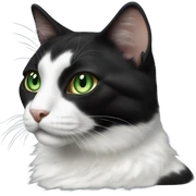black and white cat  sticker