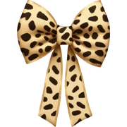 Leopard print bow sticker