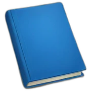 A blue book sticker