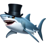 Shark with a top hat sticker
