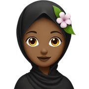 black hijab girl with flower on her hea sticker