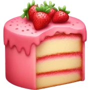 Cute pink strawberry cake sticker