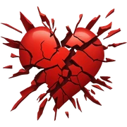 Red shattered heart sticker