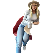 blonde girl with hat indoors sticker