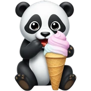 Panda eating ice cream sticker