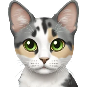 Dilute calico green eyes standing sticker